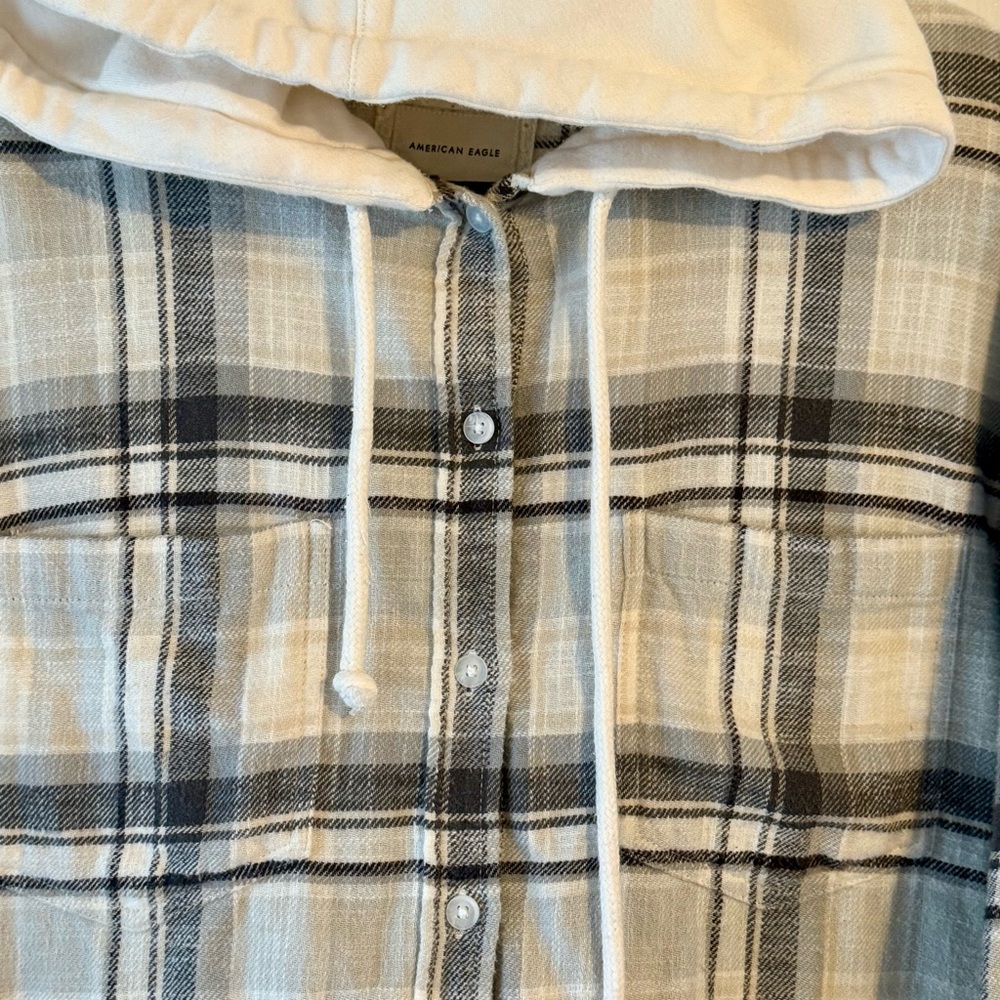 American Eagle Outfitters Hooded Plaid Flannel - XL - Picture 2 of 6